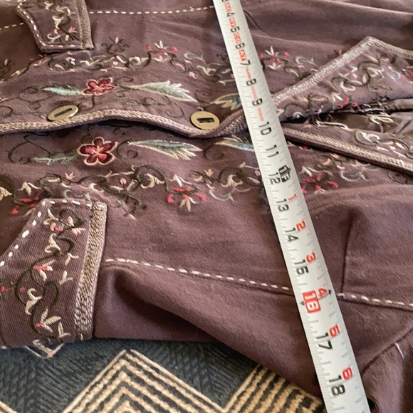 Embroidered Denim Coat - Picture 11 of 14